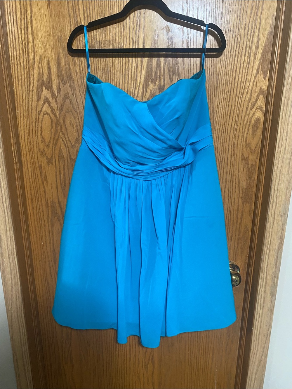 Teal Spaghetti-Strap A-Line Fancy Dress